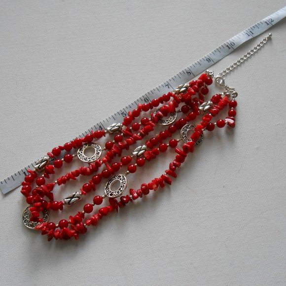 Firecracker Red Necklace and Bracelet Set - Picture 5 of 6